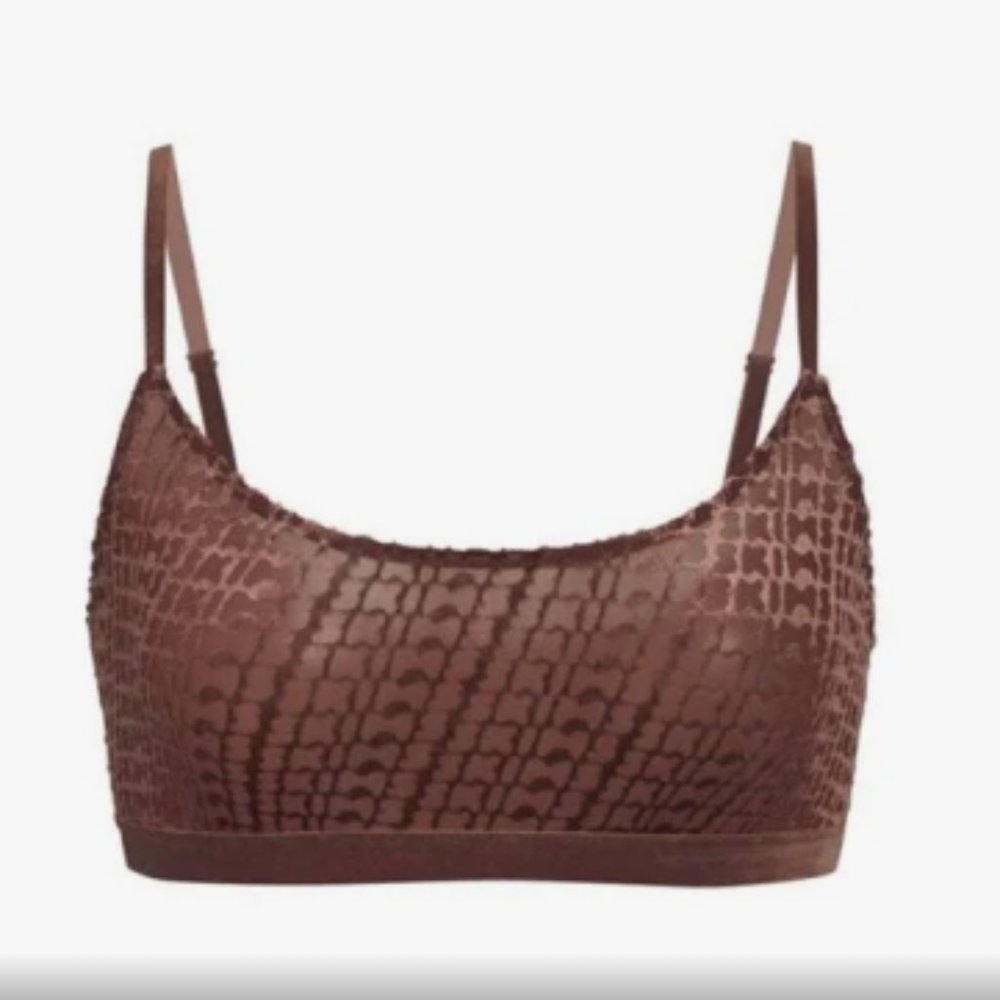 SKIMS Brown Textured Bra